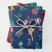 Nostalgische Weihnachtsbären Teddy Bears Baubles H Geschenkpapier Set (Beispiel)