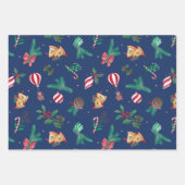 Nostalgische Weihnachtsbären Teddy Bears Baubles H Geschenkpapier Set (Vorderseite)