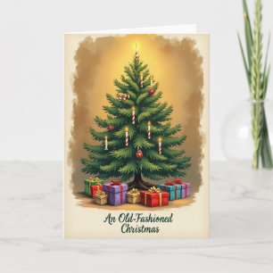 Nostalgische Weihnachtsbaumkarte Karte