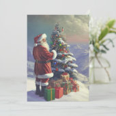 Nostalgische Weihnachtsfeier Einladung (Stehend Vorderseite)