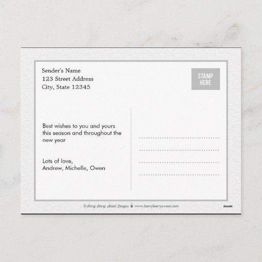 Nostalgische Weihnachtsfotokarte Postkarte (Rückseite)