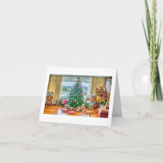 Nostalgische Weihnachtskarte des Hauses Feiertagskarte (Vorderseite)