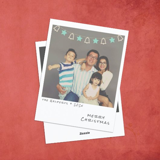 Nostalgische Weihnachtskarte für das sofortige Fot Feiertagskarte