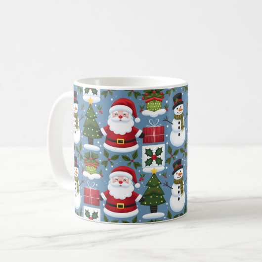 Nostalgische Weihnachtsmuster Kaffeetasse (Vorderseite Links)