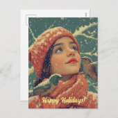 Nostalgische Weihnachtspostkarte Feiertagspostkarte (Vorne/Hinten)