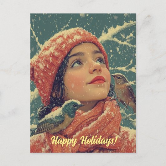 Nostalgische Weihnachtspostkarte Feiertagspostkarte (Vorderseite)