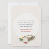 Nostalgische Weihnachtstiere Wasserfarbe Feiertagskarte (Rückseite)