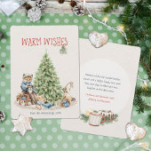 Nostalgische Weihnachtstiere Wasserfarbe Feiertagskarte