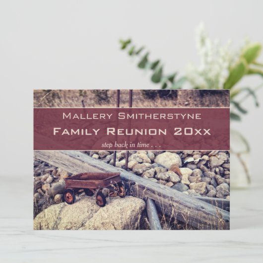 Nostalgische Wiedersehen-Einladung der Red Wagon F Einladung (Stehend Vorderseite)