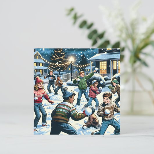 Nostalgische Winterlandschaft | Kinderschneeballka (Stehend Vorderseite)