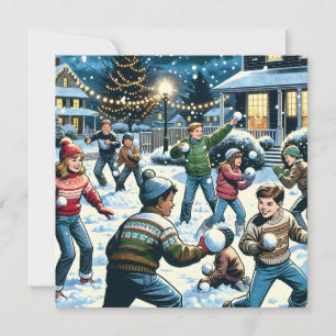 Nostalgische Winterlandschaft Kinderschneeballka