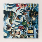 Nostalgische Winterlandschaft | Kinderschneeballka Puzzle (Horizontal)