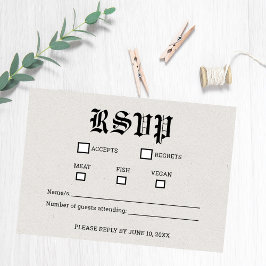 Nostalgische Zeitung Hochzeit RSVP-Karte RSVP Karte
