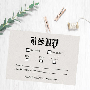 Nostalgische Zeitungs-Hochzeits-RSVP-Karte RSVP Karte