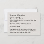 Nostalgische Zeitungsdetails - Eintrittskarte RSVP Karte (Rückseite)