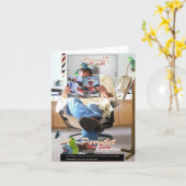 Nostalgischer amerikanischer Cowboy bei Säbelshop- Karte (Gelbe Blume)