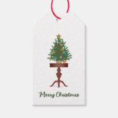 Nostalgischer Beistelltisch-Weihnachtsbaum Geschenkanhänger (Vorderseite)