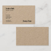 Nostalgischer Blick-wirkliche Packpapier-elegante Visitenkarte (Vorne/Hinten)