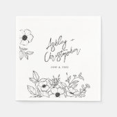 Nostalgischer Blumencocktail Serviette (Vorderseite)