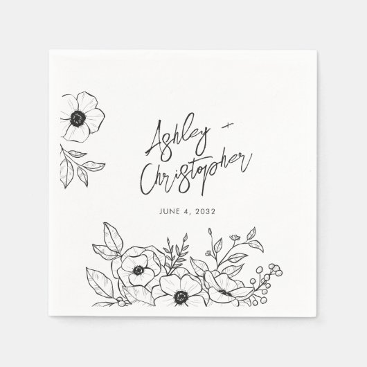 Nostalgischer Blumencocktail Serviette (Vorderseite)