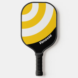 Nostalgischer Bumblebezirk Streifen mit Namen Pickleball Schläger