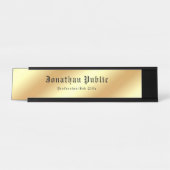 Nostalgischer Calligraphie Gold Template Classic T Schreibtischnamensplakette (Vorderseite )