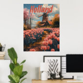 Nostalgischer Charme: Vintages Holland Poster (Heimbüro)