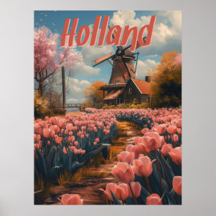 Nostalgischer Charme: Vintages Holland Poster