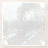 Nostalgischer Dampflokomotive-Zug Glasuntersetzer (Rückseite)