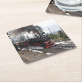 Nostalgischer Dampflokomotive-Zug Rechteckiger Pappuntersetzer (angewinkelt)