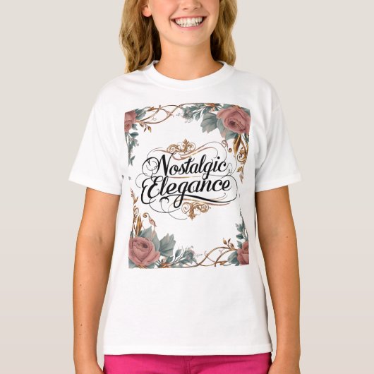 Nostalgischer Elegance T - Shirt - Zeitloser Vinta (Vorderseite)