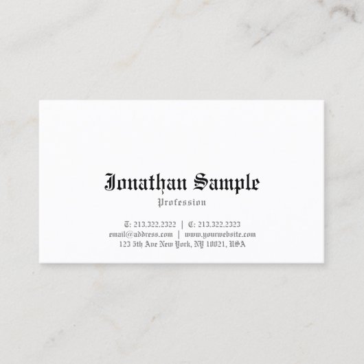 Nostalgischer eleganter klassischer alter visitenkarte (Vorderseite)