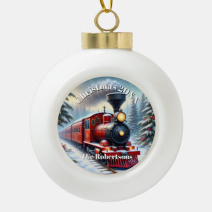 Nostalgischer festlicher Zug Keramik-Kugel-Ornamen Keramik Kugel-Ornament