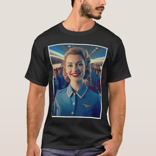 Nostalgischer Flug: Skandinavische Stewardess Esse T-Shirt (Vorderseite)