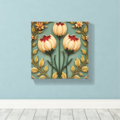 Nostalgischer Garten Florals Leinwanddruck (Insitu (Holzboden))