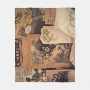 Nostalgischer Glamour: Vintage russische Portraits Fleecedecke