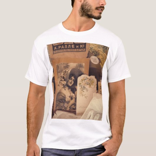 Nostalgischer Glamour: Vintage russische Portraits T-Shirt (Vorderseite)