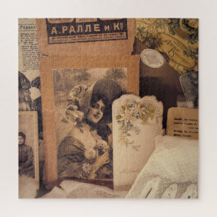 Nostalgischer Glamour: Vintage-Russische Porträts. Puzzle