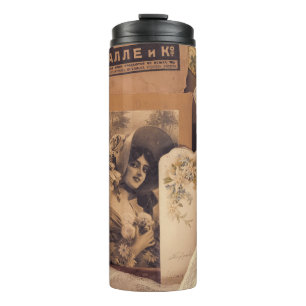Nostalgischer Glamour: Vintage-Russische Porträts. Thermosbecher