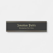 Nostalgischer handgeschriebener Schwarz-Gold-Klass Türschild (Vorderseite )