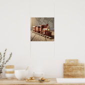 Nostalgischer Holz-Zug Poster (Küche)