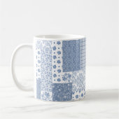 Nostalgischer Indigo-Faux-Patchwork-Kaffeebecher Kaffeetasse (Links)