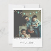 Nostalgischer Instant Foto Hanukkah/Weihnachten Feiertagskarte (Vorderseite)