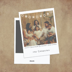 Nostalgischer Instant Foto Hanukkah/Weihnachten Feiertagskarte