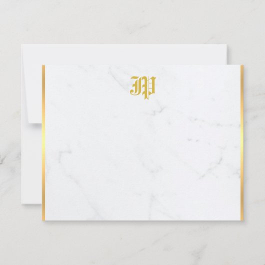 Nostalgischer kalligrafischer, typisierter Gold-Mo Mitteilungskarte (Vorderseite)