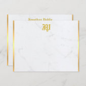 Nostalgischer kalligrafischer, typisierter Gold-Mo Mitteilungskarte (Vorne/Hinten)