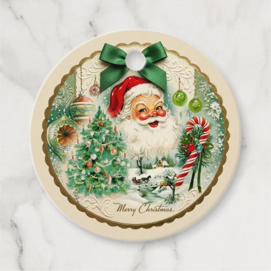 Nostalgischer Kitschmas Geschenkanhänger (Vorderseite)