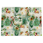 Nostalgischer Kitschmas Große Geschenktüte (Vorderseite)
