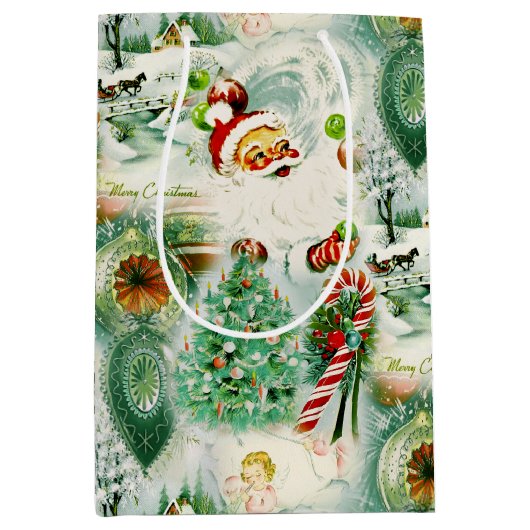 Nostalgischer Kitschmas Mittlere Geschenktüte (Vorderseite)