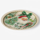 Nostalgischer Kitschmas  Pappteller (Schrägansicht)